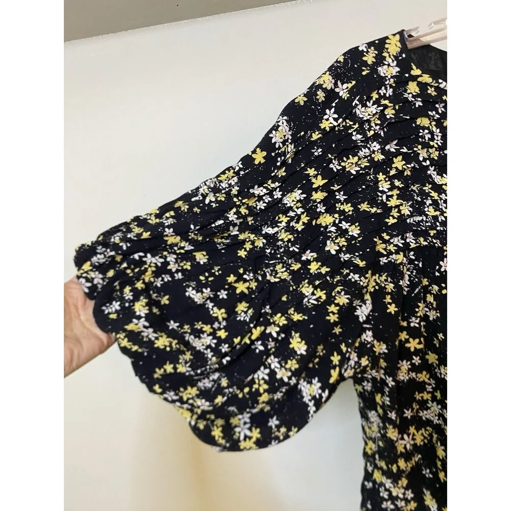 FREE PEOPLE INTIMATELY Dessa Black Daisy‎ Print Body Suit M